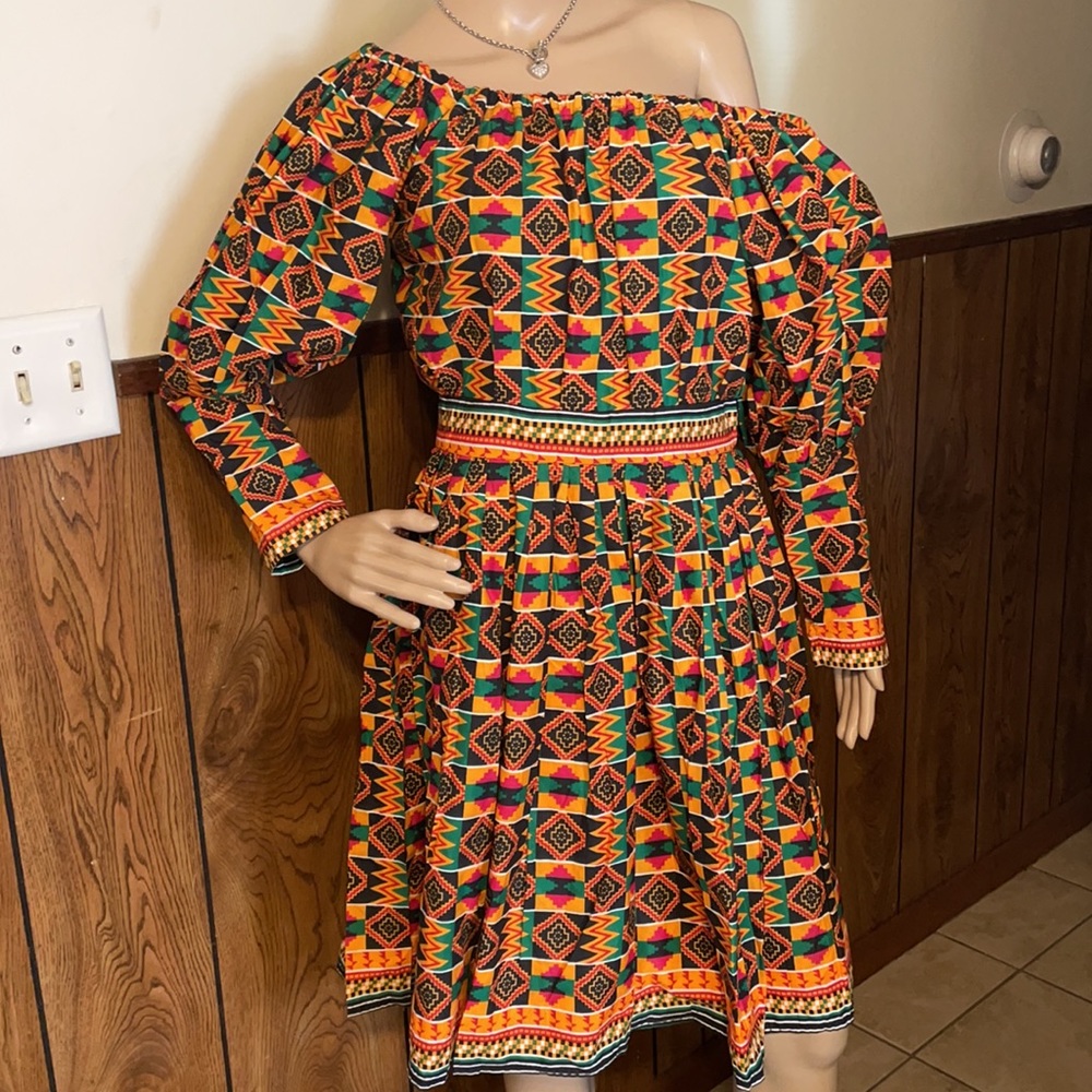 African Dashiki MIDI Dress